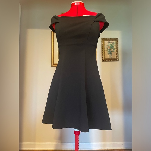 Y2K 90s Teeze Me Off The Shoulder A-Line Mini Little Black Dress - Picture 2 of 7